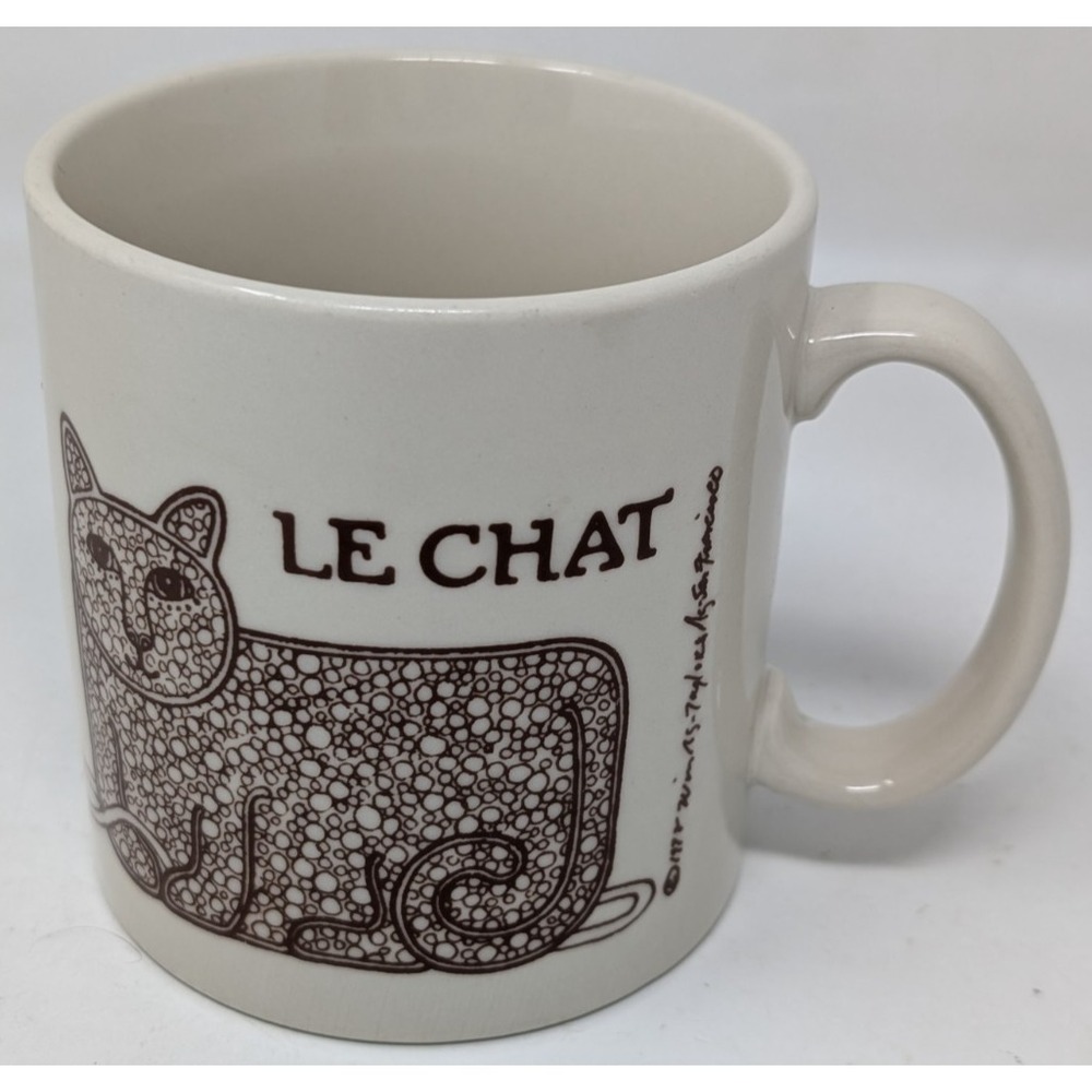 Taylor & NG Mug Le‎ Chat Cat Mouse Yarn 1978 San Fransisco Japan Vintage